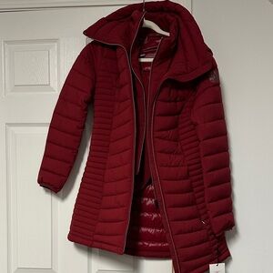 DKNY Women's Puffer Jacket - Deep Red